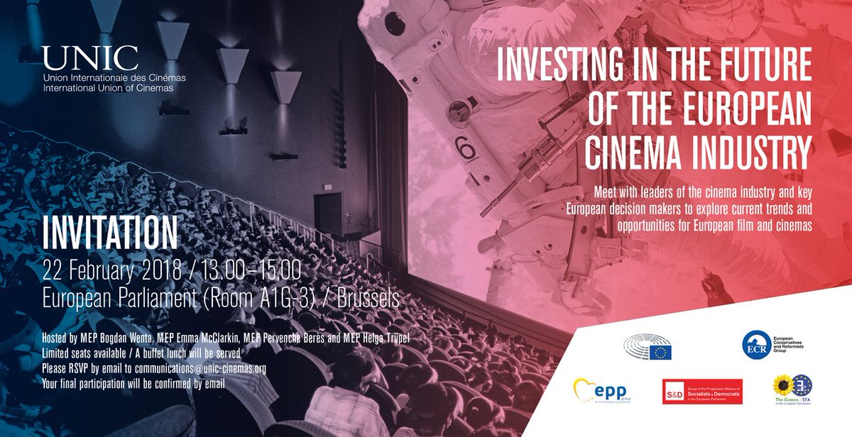 UNIC_Cinemas's tweet image. Interested in finding out how the use of data analytics can provide opportunities for audience engagement? Look no further! Join us at "Investing in the Future of the European Cinema Industry" on the 22 February and hear all about it from @GuillenArturo! #bigscreenexperience