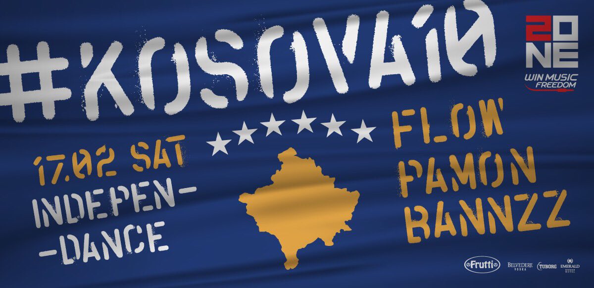 DekorimSahiti's tweet photo. WE DANCE for INDEPEN-DANCE 
SATURDAY 17.02 #KOSOVA10 @zoneclub
-
• DJ FLOW, PAMON &amp; BANNZZ
-
Reservation: 045 2222 84
-
#winterzone #zoneclub #djflow #pamon #bannzz #independence #kosovo #independance #independence #kosova #10vjetshtet https://t.co/IppCk7hpu6