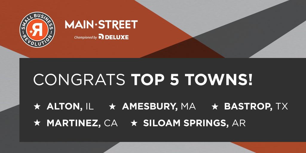 Small Biz Revolution (@smbizrevolution) on Twitter photo 5 towns vying for ONE $500,000 makeover from @deluxecorp. Cast your vote today, and every day through February 20th. bit.ly/VOTESBR3 5 towns vying for ONE $500,000 makeover from @deluxecorp. Cast your vote today, and every day through February 20th. bit.ly/VOTESBR3