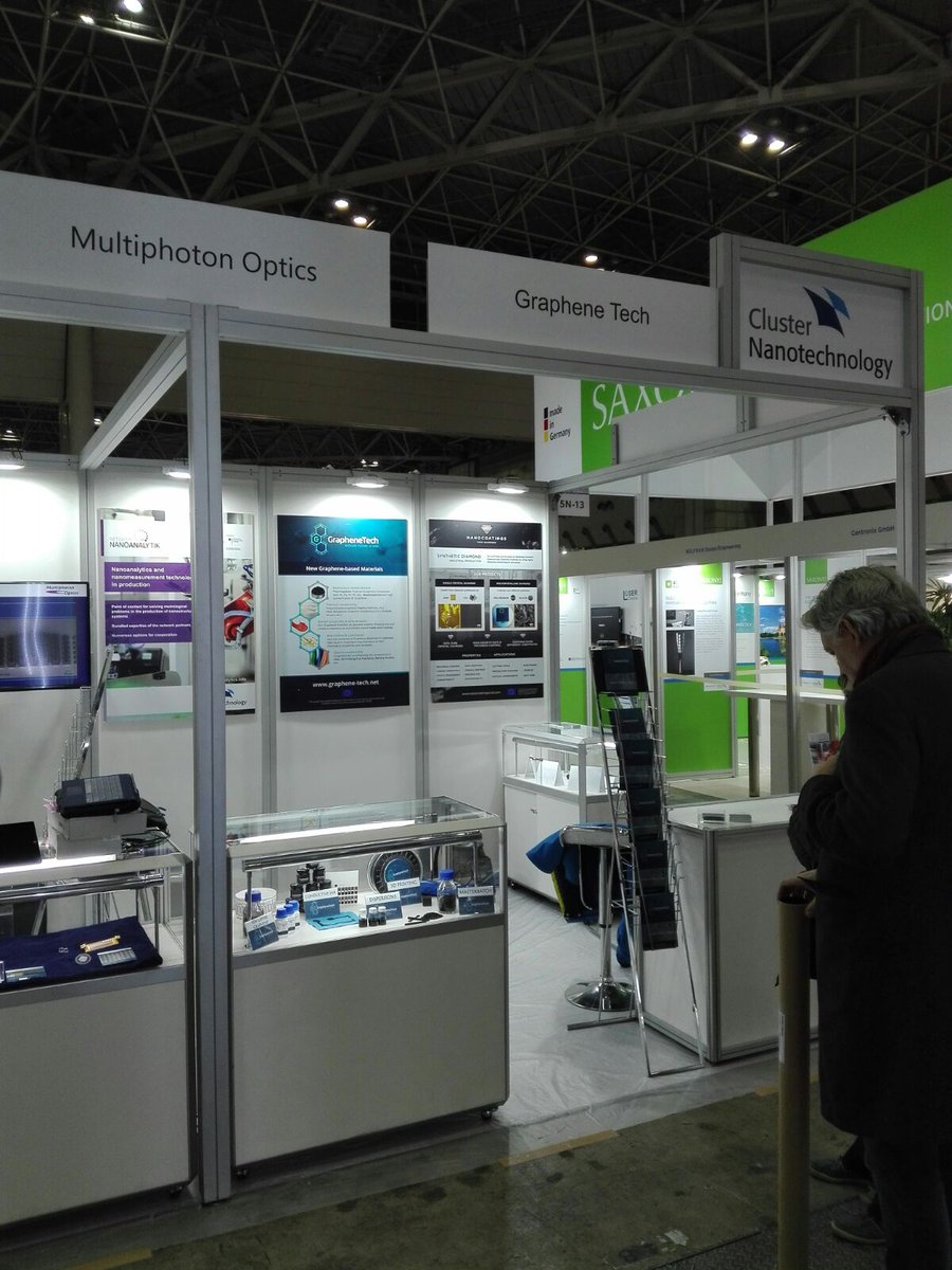 Graphene_Tech's tweet photo. Everything is ready for this new edition of NANOTECH 2018. Here you are some exclusive fotos of our stand, just in case you get lost!! Remember German Pavillion, Booth 5N-13.
Tokyo be ready !! https://t.co/whlYZNLUQl