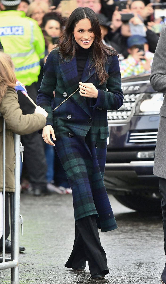 On the royal couple's first official visit to Scotland, Meghan Markle stepped out in a tartan coat - find out all the details here:
vogue.uk/GQMic9