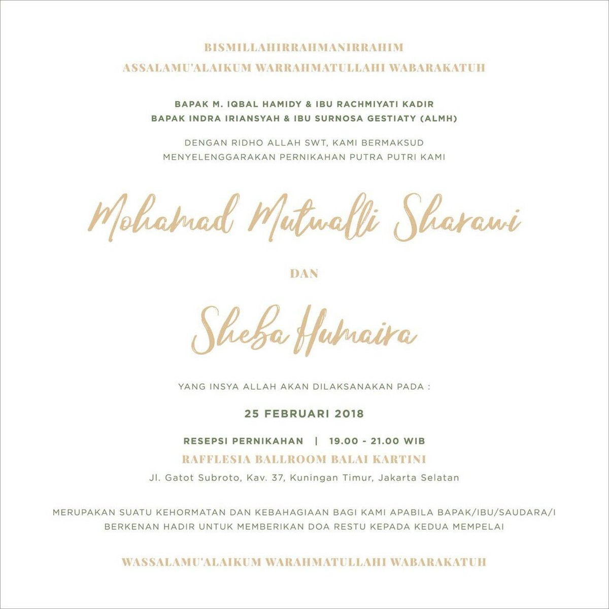 TheThirdBatch's tweet photo. di awal 2018 ini, kita dapet undangan nikahan lagi dari ketua SOIB angkatan kita Mohamad Mutwalli Sharawi, semoga Samara ya Pak Ketua! https://t.co/mYhAnjgW2c