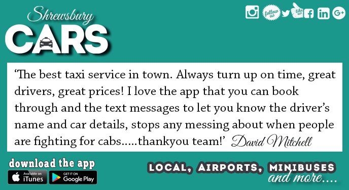 ShrewsburyTaxis's tweet photo. Another day, another fabulous #5starreview π thanks David weβre chuffed youβre chuffed ππΌβοΈπ₯β€οΈ
ππ¨π¨π¨
#TopTaxis #BestTaxisInTown #AtYourService https://t.co/fryvvcHzR6