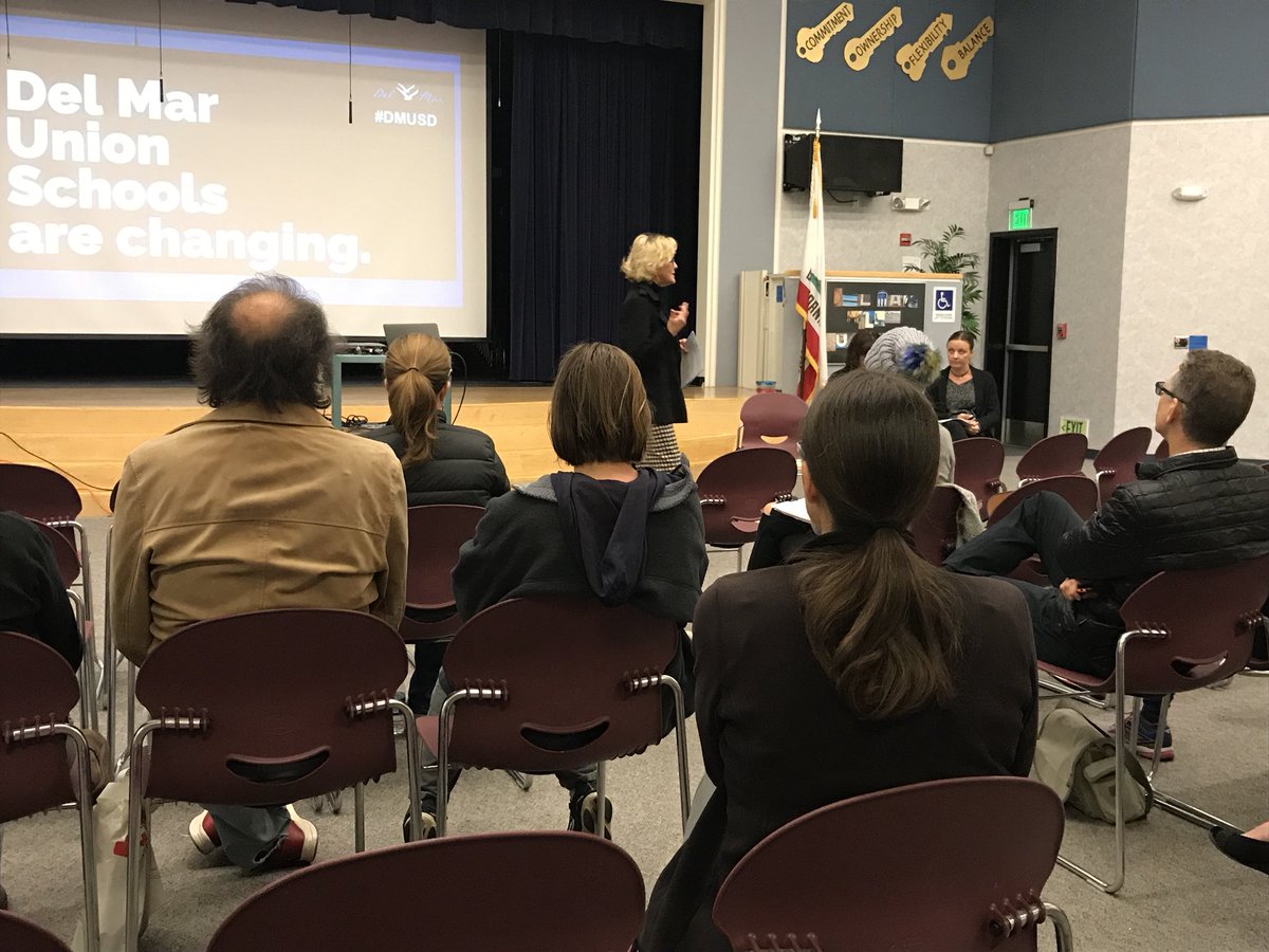 Grateful to all who were able to  join us last night to hear from district leadership on how our schools are changing and why.  It’s an exciting time to be in the Del Mar Union School District! #delmarhillsk6 #dmusd