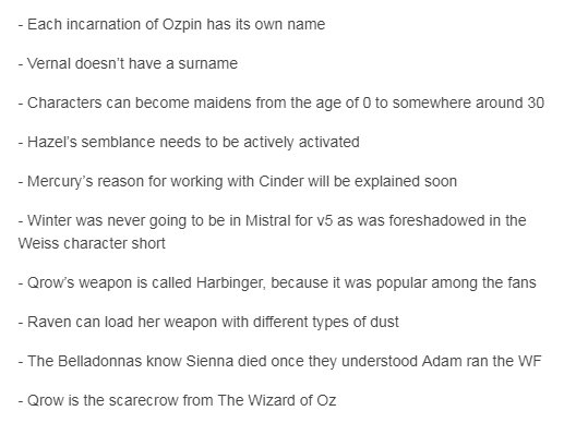 What we’ve learned from the RWBY Reddit AMA.