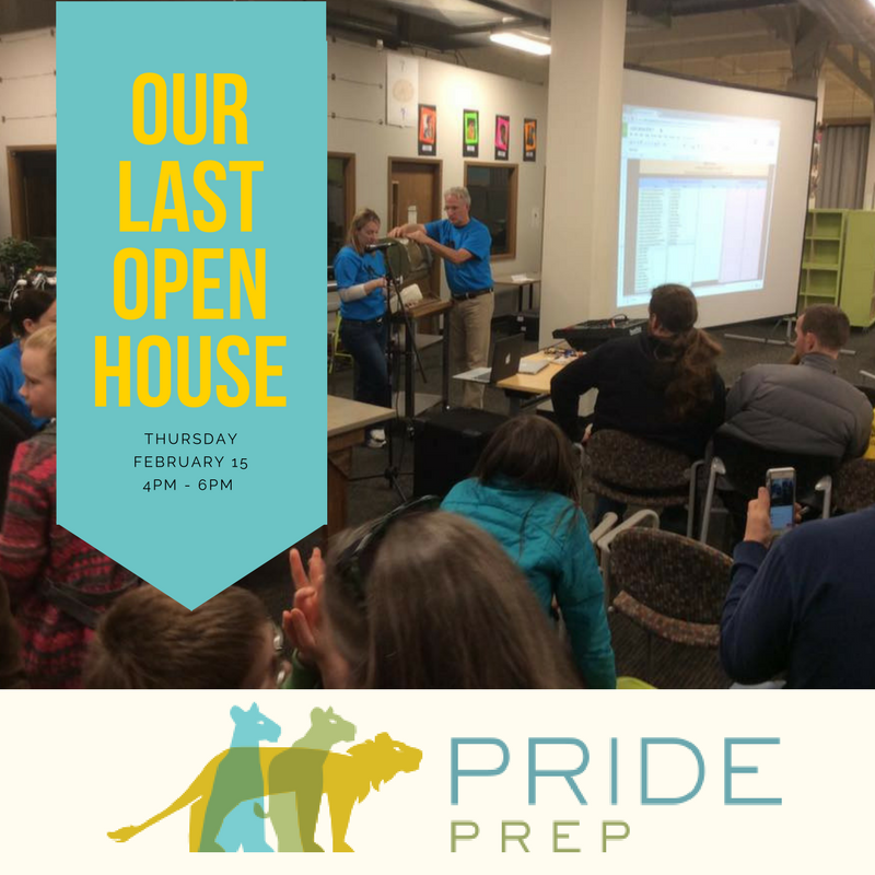 PridePrep's tweet photo. Join us and @InnovationPRIDE for our last Open House (for the year) this Thursday, February 15th, from 4pm to 6pm.

PRIDE students create, innovate and challenge the status quo. Sound like your student? Then join us!

#prideschools
#prideprep
#innovationhighschool
#charterschools https://t.co/URhTR4q3t8