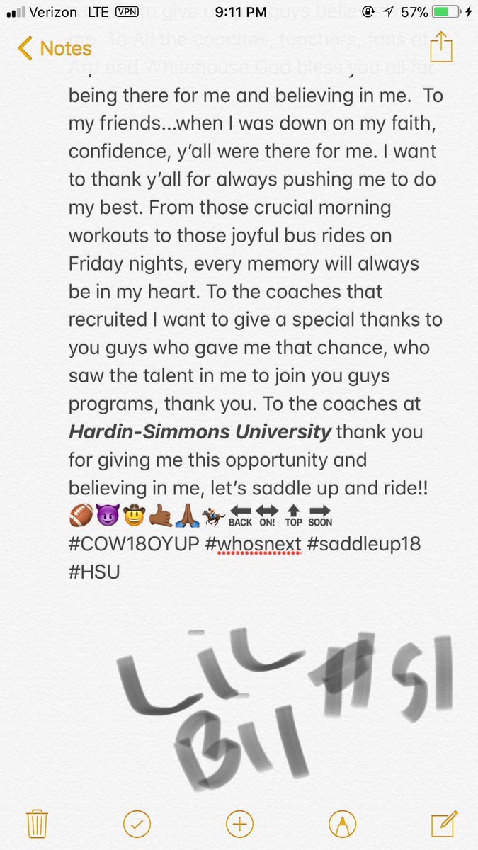 thebyronbrown_'s tweet photo. To everyone that said I couldn’t ((including family))....I Just did😏🏈 #blessed #COW18OYUP #DWC @CoachJonesHSU https://t.co/jwvjg2vYaP