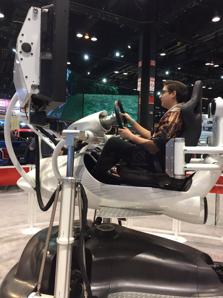 East_ISCs's tweet photo. Students testing out the @Ford Raptor!! @Tstraikerd303 @ChiAutoShow #stceautoshow #CAS18 #MsTbeatGriffin https://t.co/jJ6brFVLGC