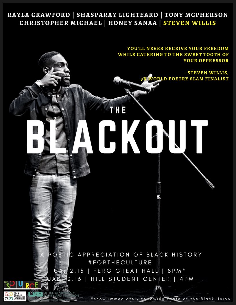 UAsCABJ's tweet photo. Don’t miss out on #THEBLACKOUT in the ferg theatre on Thursday! https://t.co/TeP8junxn7