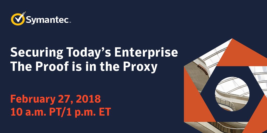 symantec's tweet image. Register for our 2/27 #webinar to discover why a #proxybased layer of defense is needed for web-borne threats: symc.ly/2BoX4HH