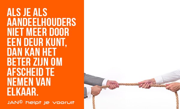 Waar ondernemers vaak in goede harmonie de krachten bundelen en een samenwerking aangaan in de vorm van een nieuwe BV, komt het voor dat zij als aandeelhouders van deze BV in conflict raken. ow.ly/eXvQ30id1ZG #samenwerken #ondernemen #conflict