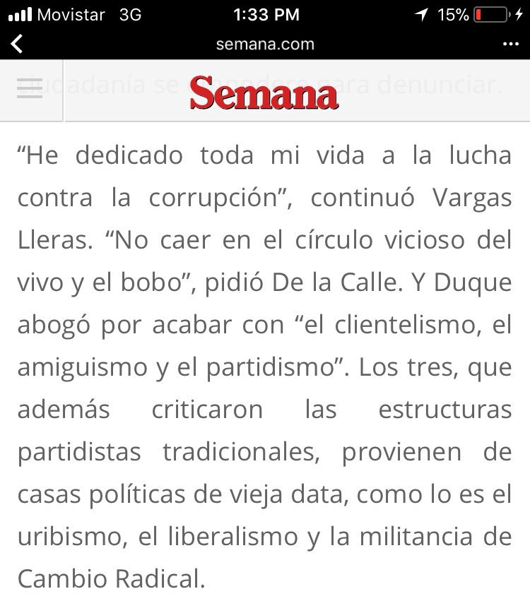 LaDelgadoP's tweet image. Hoy en foro sobre ética @German_Vargas dice “He dedicado toda mi vida a la lucha contra la corrupción”. Y por eso es que en Colombia no le creen a los políticos. Cinismo sin filtro.