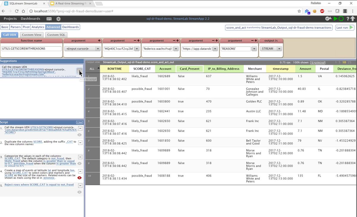 SQLstream's tweet image. Here&apos;s how #streamingAnalytics and #ML can be used to build streaming apps for #realtime #fraudprevention in under 30m. #AI #datascience #predictiveanalytics