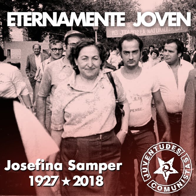 UJComunista_'s tweet photo. Hoy despedimos a la camarada #JosefinaSamper☭✊, nos deja el ejemplo de una vida volcada en la lucha de la clase obrera y por los derechos de las mujeres.

ETERNAMENTE JOVEN!⚘✊ https://t.co/ANl6ox62p4
