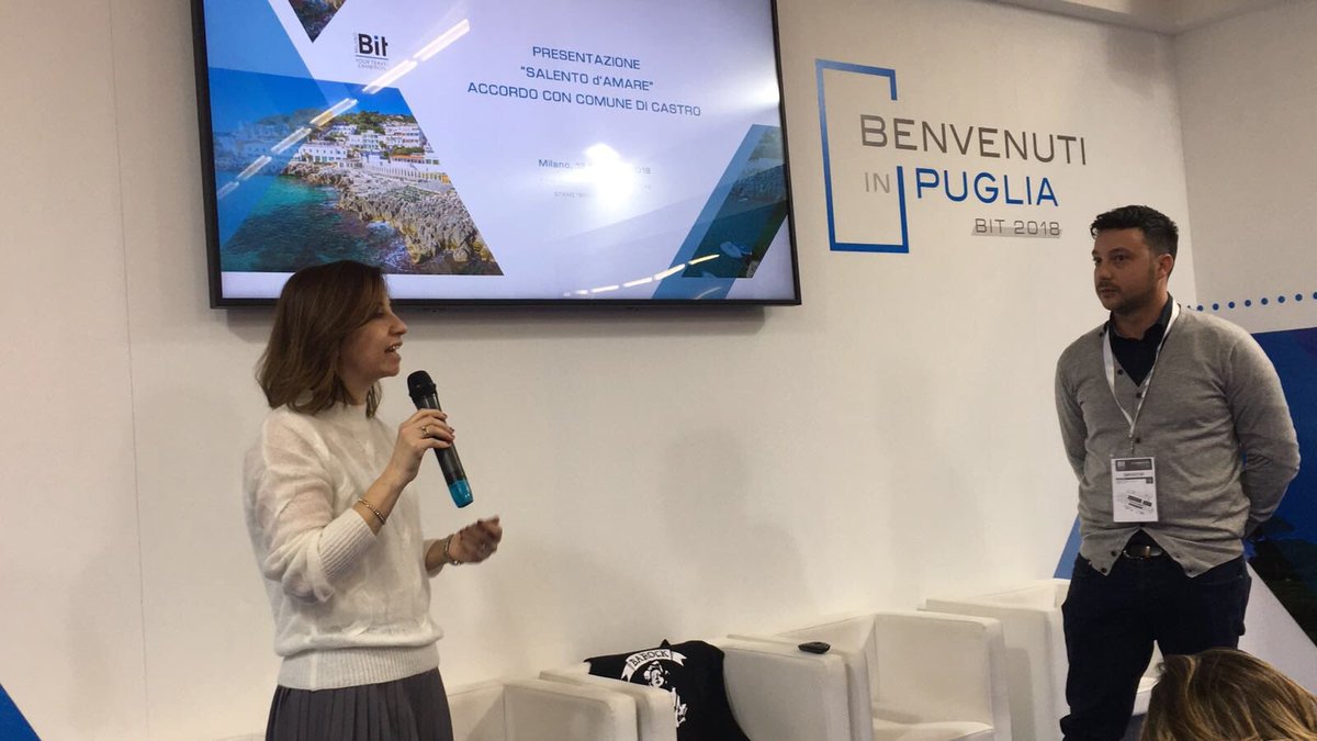 Salentodove's tweet image. Presentato in @bitmilano l’accordo tra @Salento_damare e @cittadicastro per la promozione congiunta del castello e museo archeologico! #bit2018 #castrolaperla