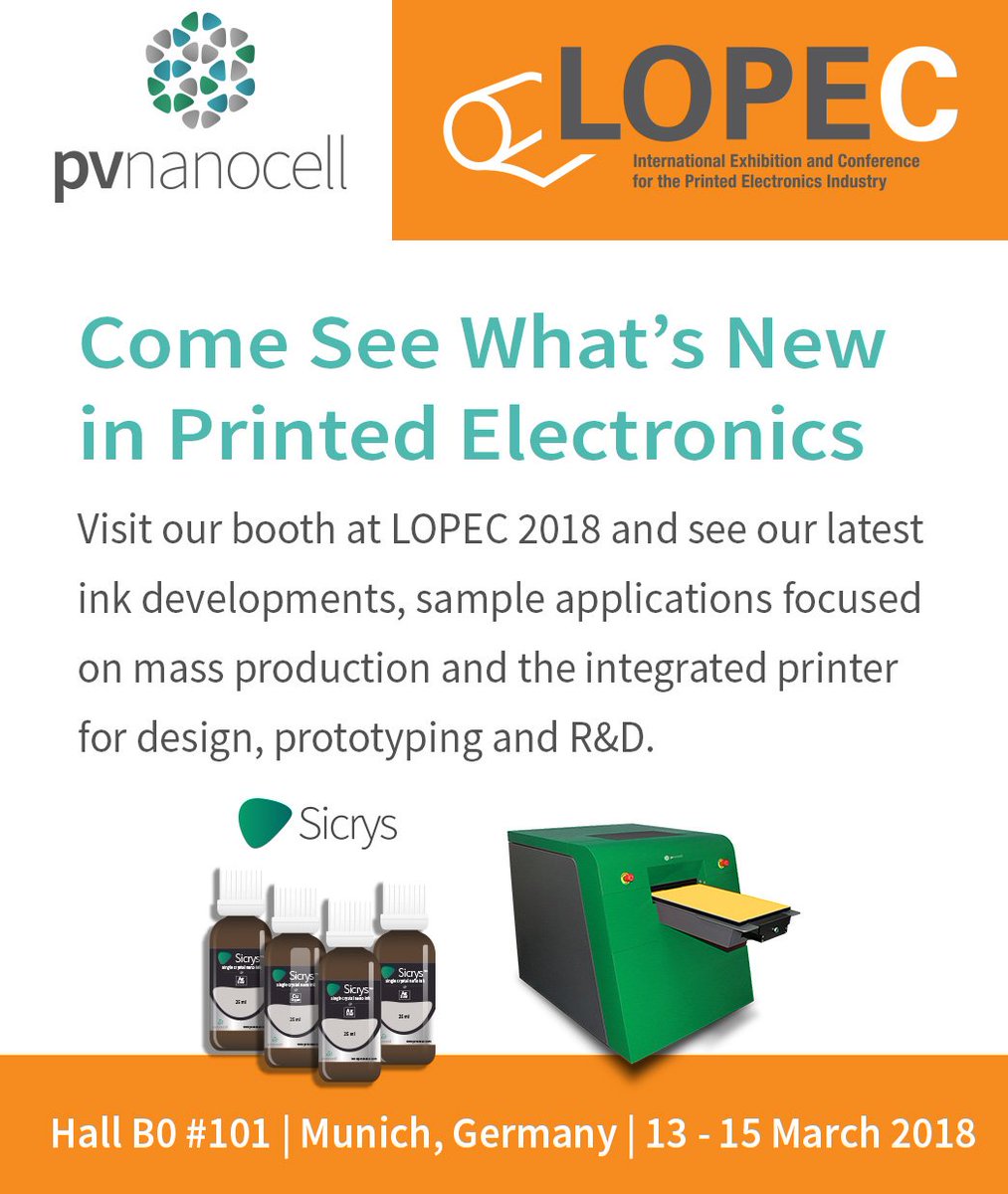 We are going to LOPEC 2018! Come see us demonstrating our integrated R&amp;D printer solution for Printed Electronics. Meet you at Hall B0 stand #101.
