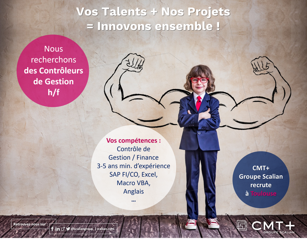 ScalianGroup's tweet photo. #emploi 
@CmtPlus Groupe Scalian recherche des #Contrôleur de #Gestion à #Toulouse
Contactez sans attendre Sonia | recrutement@cmtplus.com ou candidatez en ligne sur : https://t.co/xHEjOV2yIU 
Postes ouverts aux personnes porteuses de handicap. https://t.co/znrGzoObRG