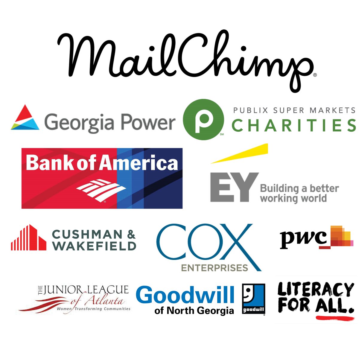 LitActionATL's tweet photo. Thank you to our awesome Annual Breakfast sponsors: @MailChimp @GeorgiaPower @EYnews @Publix  @BankofAmerica 

For more information on how you can support our event, check out our event site: https://t.co/8bV9eop0Hm https://t.co/LPZH0z5NlJ