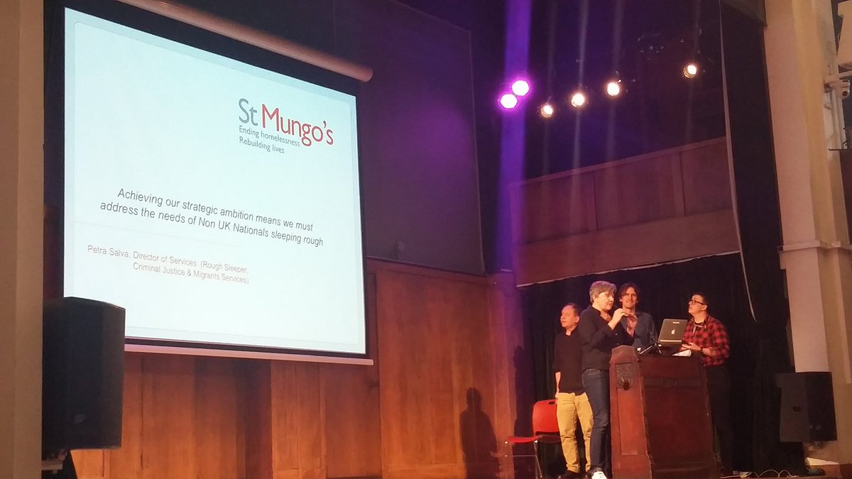 At #ManagersForum @petrasalva introduces @StMungos new #migrants strategy, building on our  existing services to:

Improve our service offer
Interconnect through effective partnerships
Innovate and replicate successful services
Influence policy and practice
Involve our clients
