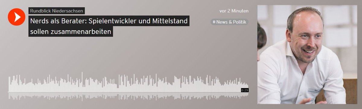 .@TimMittelstaedt von der @nm_nordmedia erklärt, wie die #Industrie durch Beratung von Spiele-Nerds profitieren kann. #Audio soundcloud.com/user-385595761… #Niedersachsen #Mittelstand #Gaming