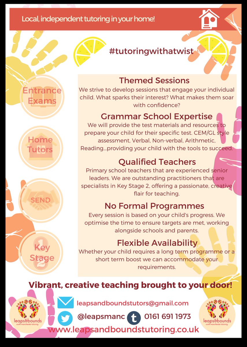 leapsmanc's tweet photo. Look out for our new leaflet coming to South Manchester soon...excited for our new business venture! #ks2 #didsbury #chorlton #altrincham #tutorswithatwist #tutors @PCWPrinters_M20 https://t.co/oL9ELaOtdd