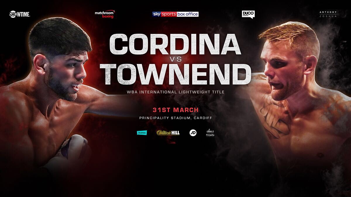 Eddie Hearn (@eddiehearn) on Twitter photo Confirmed..Big step up for @JoeCordina_91 challenging for his first title against <a href="/AndyTownendk_k/">Andy Townend</a> March 31st in front of his home fans on the big one! #JoshuaParker #PovetkinPrice #BurnettParejo #CordinaTownend 💥 Confirmed..Big step up for @JoeCordina_91 challenging for his first title against <a href="/AndyTownendk_k/">Andy Townend</a> March 31st in front of his home fans on the big one! #JoshuaParker #PovetkinPrice #BurnettParejo #CordinaTownend 💥