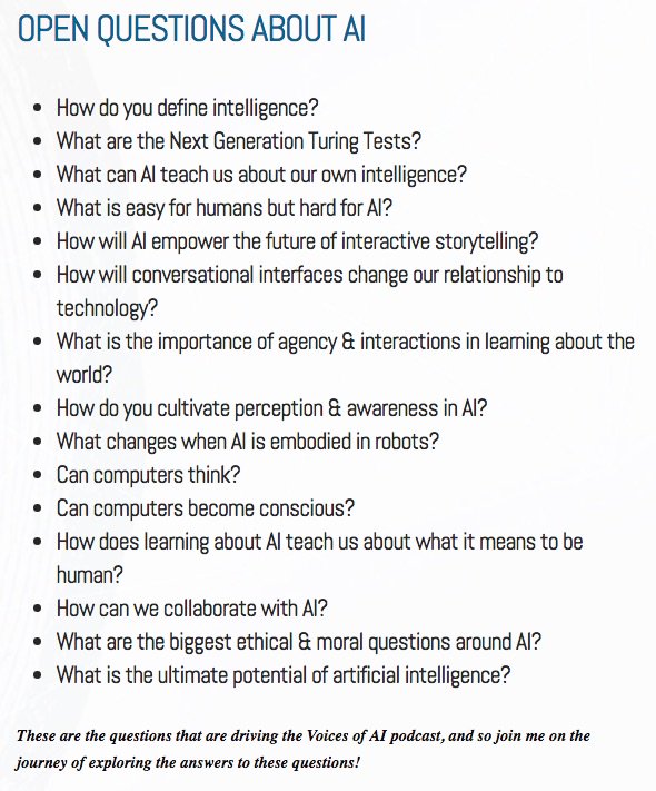 Here are the open questions about artificial intelligence that I'll be exploring on the <a href="/voicesofai/">Kent Bye VoicesOfAI</a> podcast.
voicesofai.com
