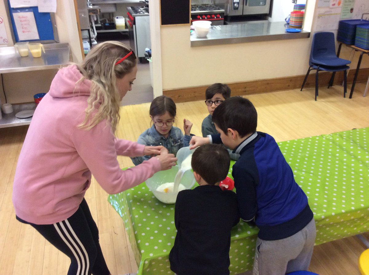 bridgeshanwell's tweet photo. We celebrated Pancake day at Bridges today. We had great fun whisking the pancake mixture ready for Mrs T and Katy to cook. They were delicious with sugar, lemon and syrup. There was even enough for all @LadyBirdsHan and the Year six pupils that are here studying @HanwellFields https://t.co/tZ8UnQiBKL