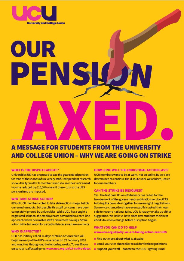 ResistNotts's tweet image. To all students at @UoNSU - please support the staff in the #ucustrike! They want the best for you. 
You could: 
1) Write a letter to the VC.
2) Spread the word - tell friends, post on social media. 
3) Tell staff you support them.
4) Join the picket lines on strike days...
