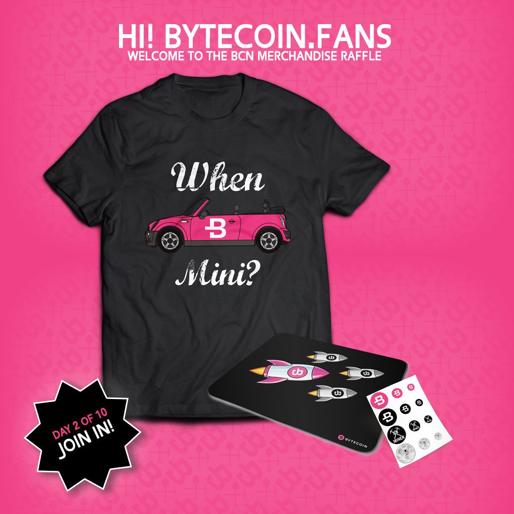 2nd day of our 10 DAYS #BYTECOIN GIVEAWAY Follow <a href="/Bytecoin_BCN/">Bytecoin BCN</a> and <a href="/BytecoinFans/">Bytecoin.Fans</a> pages, and Retweet this post with #bytecoinfansday2 hashtag to win! Bytecoin.fans packages.