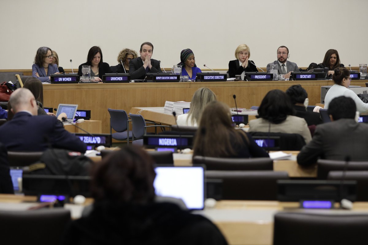 UN_Women's tweet photo. "We are urging and challenging especially the men in the @UN to lead in changing the organizational culture of the UN family... 

This is a call we hope you can make inside &amp; outside the UN. Time is truly up!" -- @phumzileunwomen #Timesup https://t.co/n9c5eYL8g3