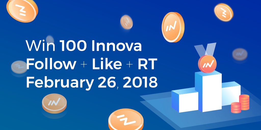 Innova_Fdn's tweet image. 💰CONTEST💰

Complete the steps below for a chance to WIN 100 #INNOVA! Contest ends on February 26, 2018. 

1. Follow @InnovaCoin!
2. Like this Tweet!
3. #RT this Tweet!