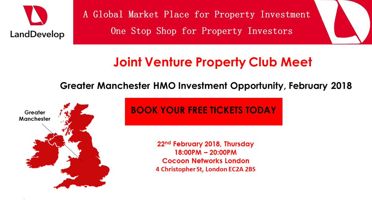 LandDevelop are happy to introduce our next up-coming investment opportunity in Greater Manchester
eventbrite.com/o/landdevelop-…
Space is limited, so please book now to avoid disappointment!
Investing in property carries risks and returns are not guaranteed.