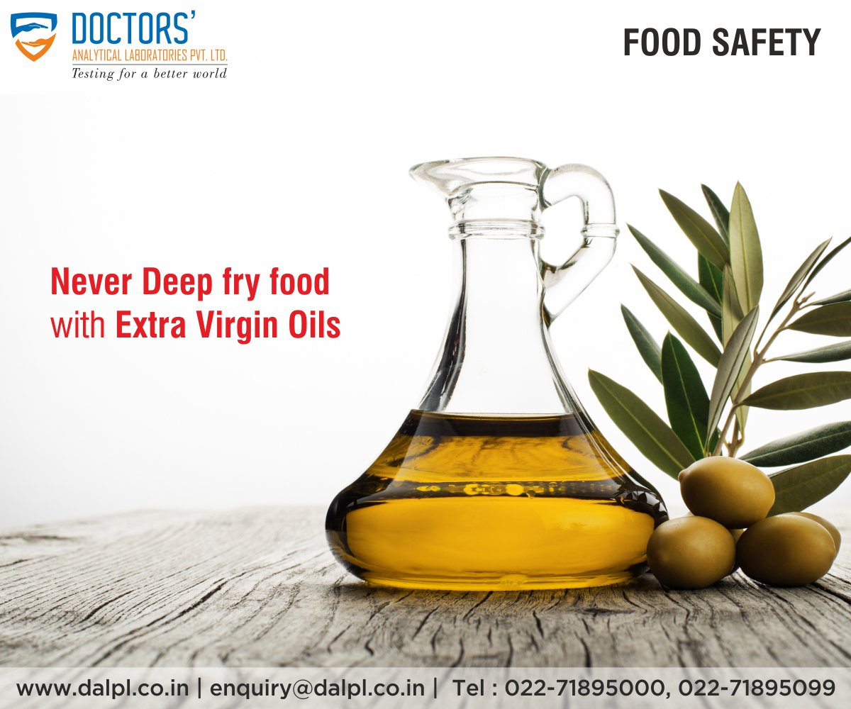 DALPLTesting's tweet photo. The #smokepoint of Virgin oils is much lower than light oils.
Ideally a sunflower or sesame based oil are ideal for deep frying.
At #dalpl we can help evaluate oil and its purity
#Oil #Fatty #AcidProfile #TestingForABetterWorld #FoodSafety #Food https://t.co/XP1lIOSbUY