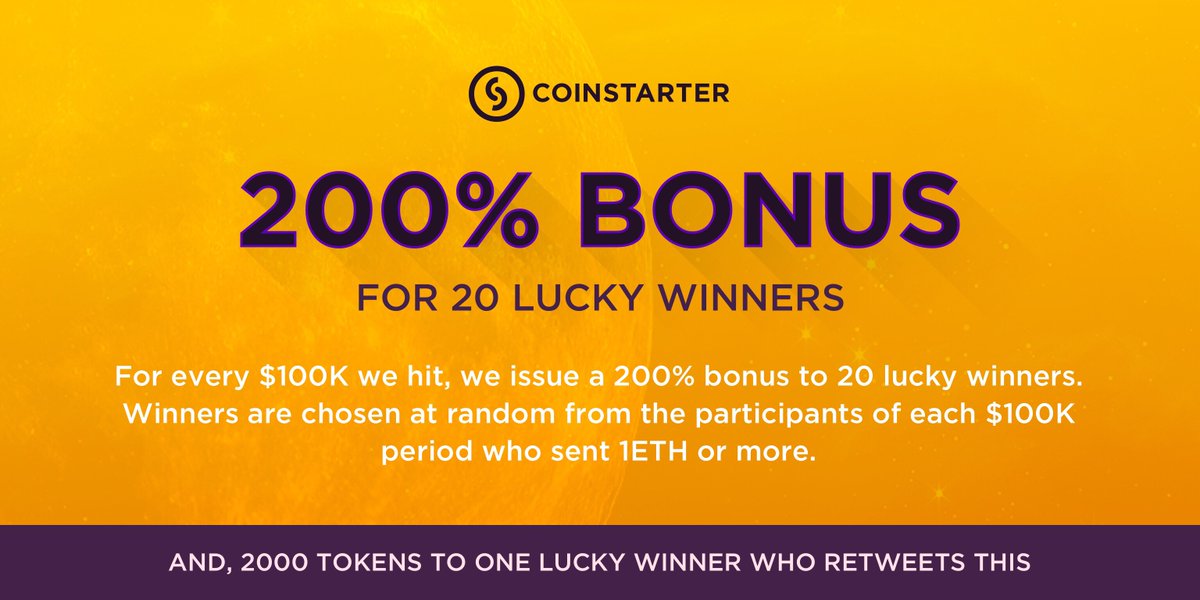 Our final CoinStarter competition is here! 🎉

One lucky winner gets 2000 $STAC for retweeting this tweet!
- Winner chosen on completion of ICO! 🏆

AND, a 200% bonus will be given to 20 lucky winners !! See more details below 🔥

Last 5 days of the ICO: coinstarter.com !