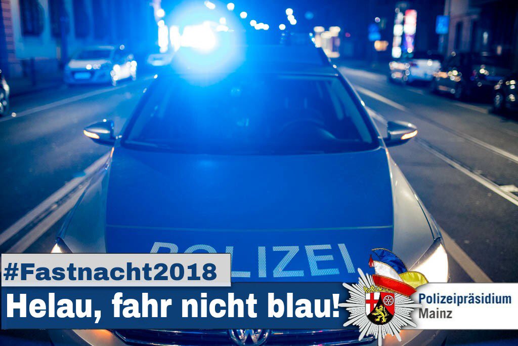 PolizeiMainz's tweet photo. ๐#Fastnacht2018
Beherzigt bitte weiter unseren Rat,
es ist doch nur eine kleine Tat.
Feste feiern, das Tanzbein schwingen,
ausgelassene Lieder singen:
die Stimmung ist heiter.
Es gilt aber auch nach Fastnacht weiter:
Alkohol am Steuer,
das wird teuer!
#feelfreetoadd https://t.co/o0GeiDzhrV