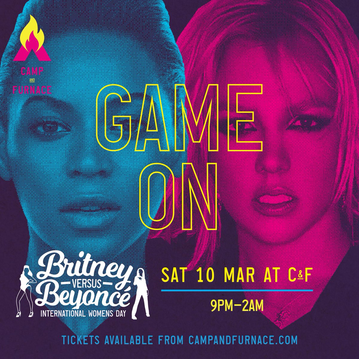 CampandFurnace's tweet photo. Britney v Beyonce | Saturday 10th March | 9pm-2am 👑
Set a ticket reminder 👉🏼 https://t.co/qwcjm1oHFc
Are you part of the #beyhive squad or one of #britneysarmy ?? It's time to decide who the biggest Diva is! 💃🏼 https://t.co/8fmLUVwWFf