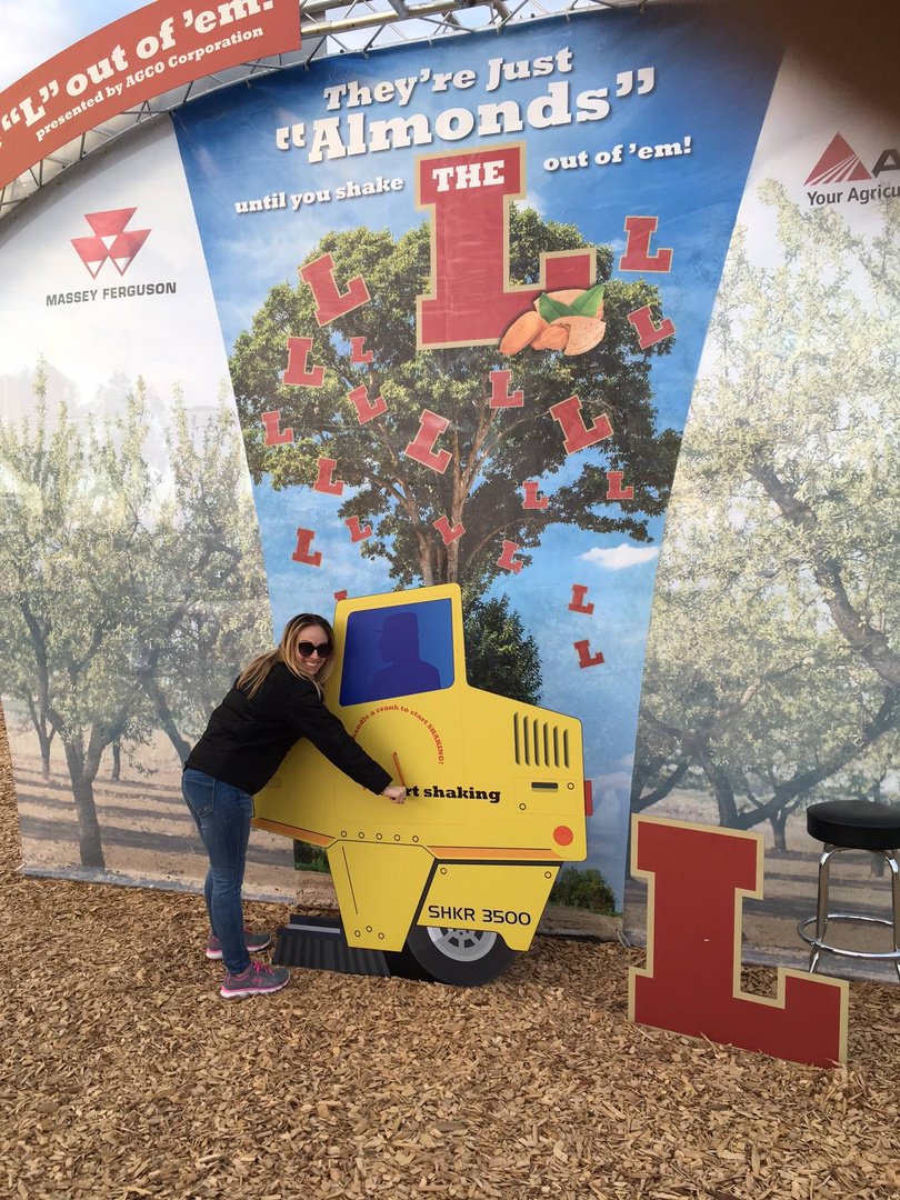 AGCOcorp's tweet photo. Good morning from @World_Ag_Expo! See how our new #HesstonbyMasseyFerguson 2370 #UHDBaler exceeds car crushing forces & shake the "L" out of those almonds to win a prize. We’re located between “Q” & “R” streets. Enter at North Gate 7. #WAE18 #WorldAgExpo https://t.co/FYaSrce0sp