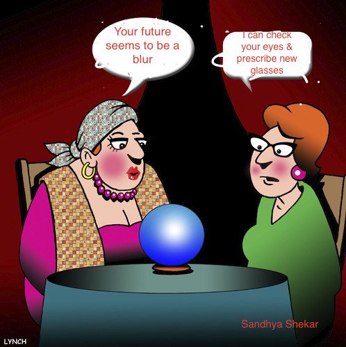 iyerishcoffee's tweet image. When an #optometrist meets a #soothsayer 
#optometryhumor
#future 

PC: Google images