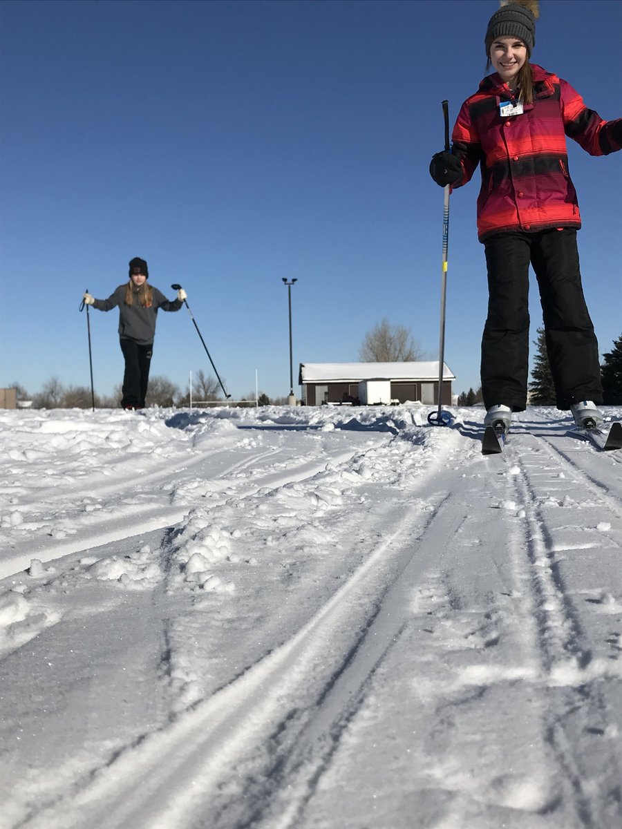 CoachRanta's tweet photo. What other district allows us to groom a trail on the football fields with a snowmobile?!  THANK YOU @MrJohnsenPE for putting in all the time and effort and thanks @coach_bauer @lyondon2 @BradySumners for allowing this for our kids #spearfishms 🎿⛷ https://t.co/PT1urS257m