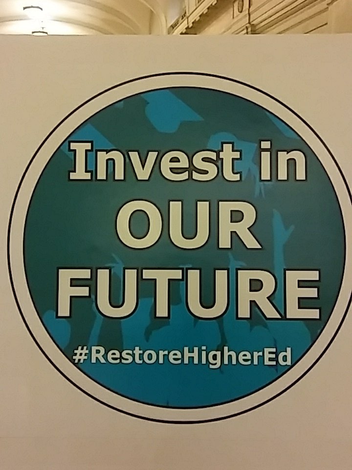 Happy Higher Ed Day stop by room 252 for info on how to talk to your legislators and check out our concurrent enrollment videos on the 4th floor #RestoreHigherEd