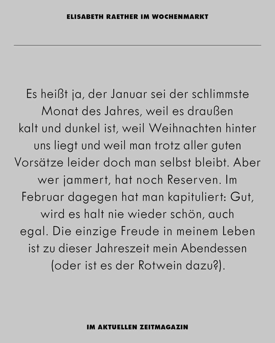Im Februar hat man kapituliert
#ZEITmagazin #Wochenmarkt