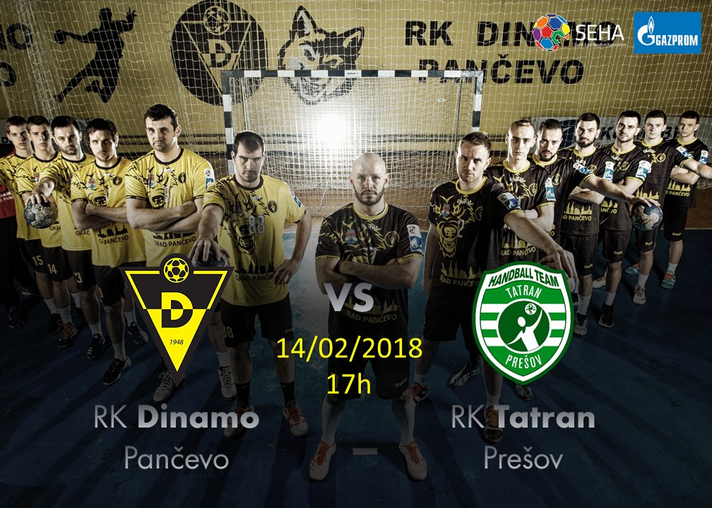 RK_Dinamo's tweet photo. Sutra u Pančevu novi meč @SEHALeague ! @HT_TatranPresov #rkdinamo #sehaleague #be8player #tatranpresov #meč https://t.co/ti1eYfUgP2
