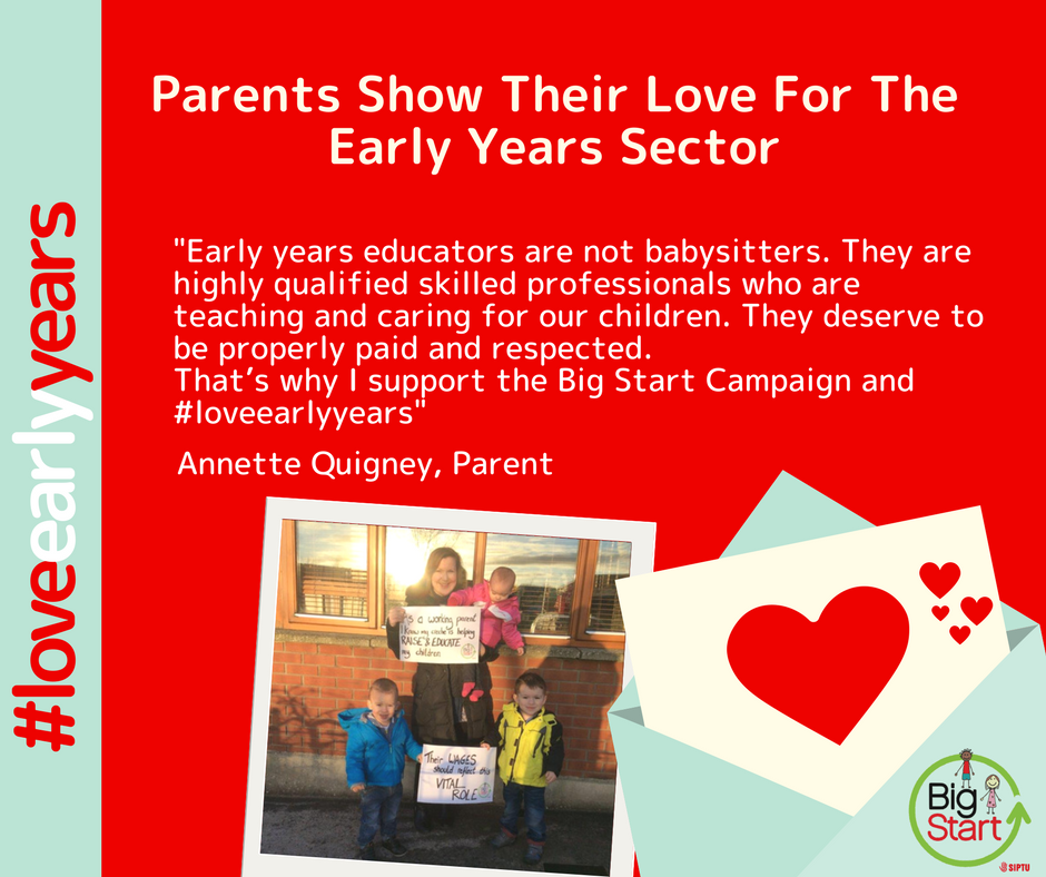 EarlyYearsUnion's tweet photo. Parents show their love for the Early Years sector. Educators not babysitters! #LoveEarlyYears #JoinBigStart https://t.co/djhH2yo5vX