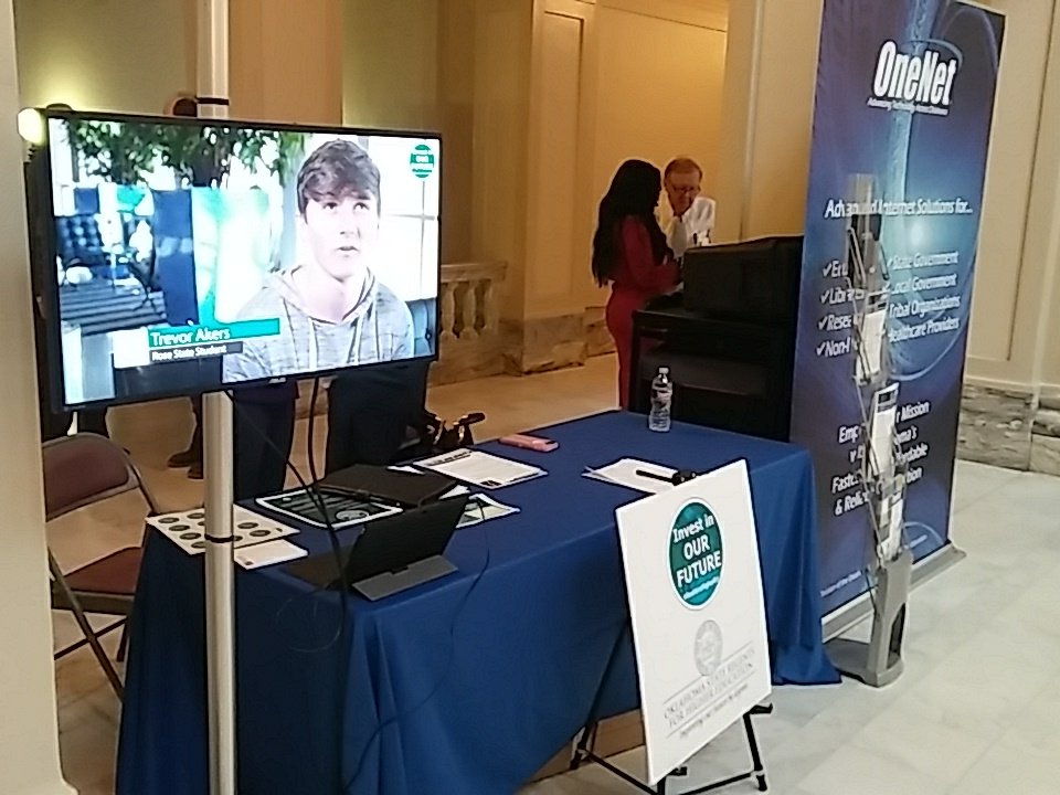 Come watch some videos from concurrent enrollment students and learn about OneNet on the fourth floor #RestoreHigherEd