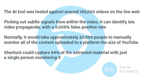 faculty_ai's tweet photo. Working with the @ukhomeoffice, we have developed an #AI tool that can block Isis video propaganda #TechAgainstTerror https://t.co/tev9BJ5KaL