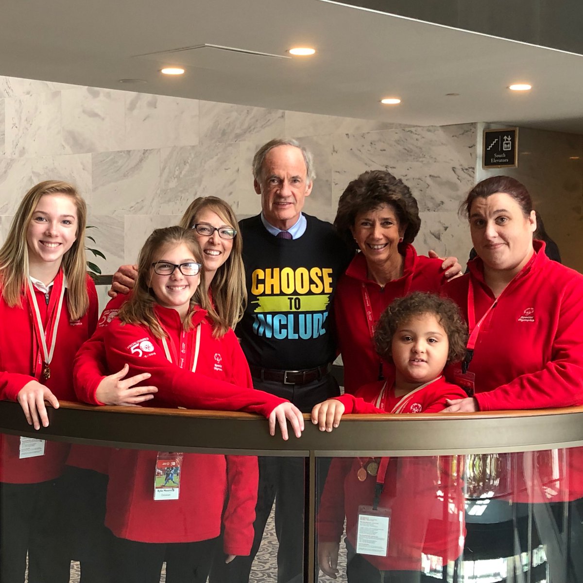 SenatorCarper's tweet photo. Today I was visited by my friends at @SODelaware. They brought me a very special shirt to #PledgeRespect and spread the word to end the word. The @SpecialOlympics does such important work to educate, empower and build inclusive communities across the country. https://t.co/gvce6qwD4b