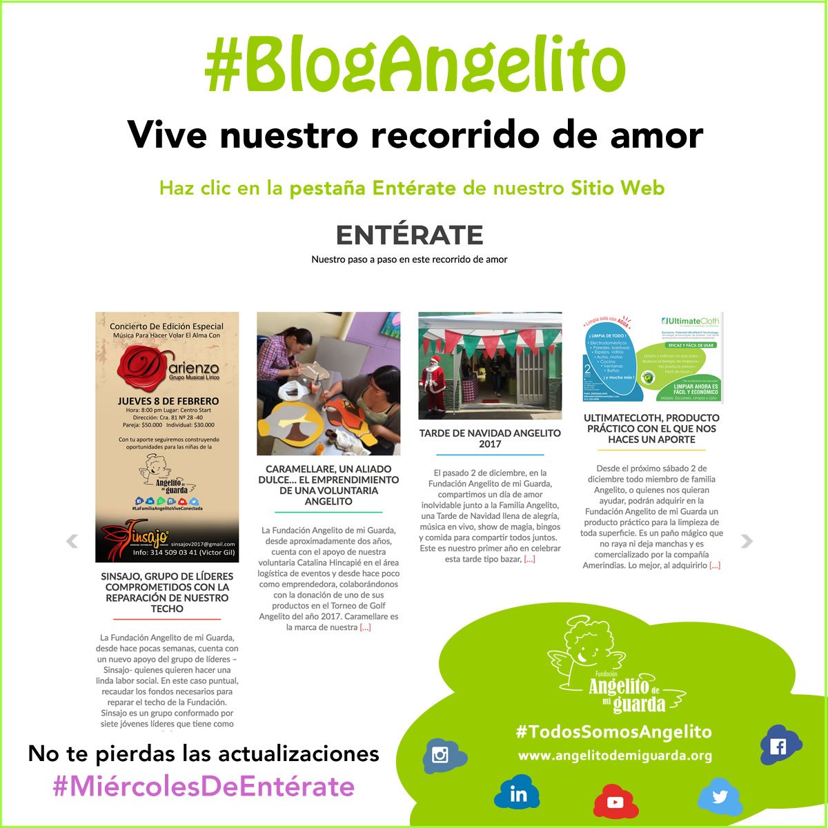 fundangelito's tweet photo. #FamiliaAngelito no te pierdas los #MiércolesDeEntérate sigue nuestros pasos en este recorrido de amor, conoce nuestros aliados, recuerda nuestra historia y lee sobre algunos consejos útiles. Visita nuestro sitio web y entra #BlogAngelito pestaña Entérate: https://t.co/Ea45tI435F https://t.co/TGbYCPMf2k