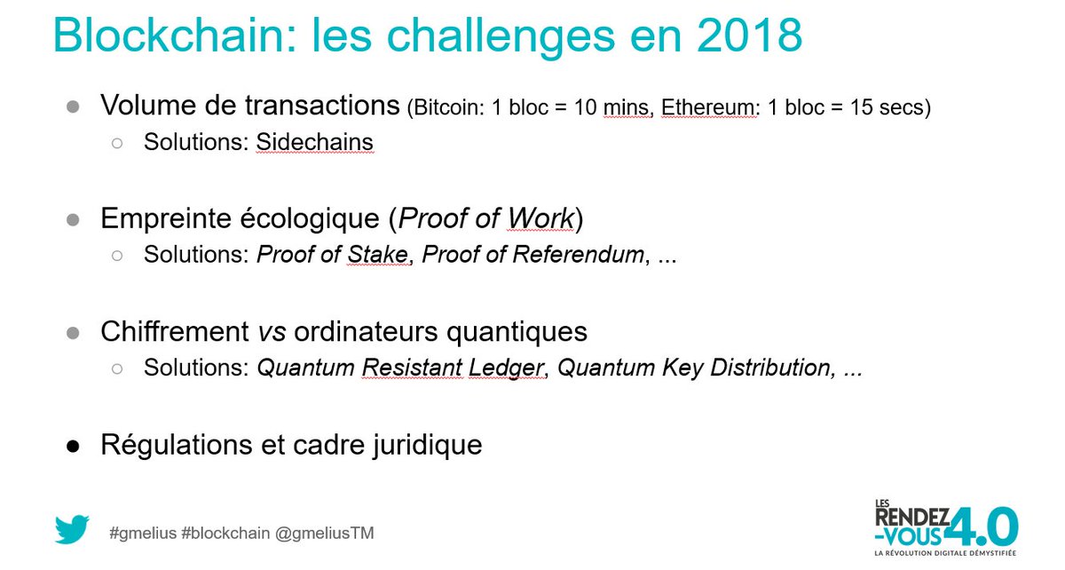 CentrePatronal's tweet photo. Pour 2018, la #blockchain doit relever un certain nombre de challenges: volume de transactions et empreinte écologique notamment @xpressyoo CEO de @gmeliusTM #rdvdigital https://t.co/BqmPZO2pqK