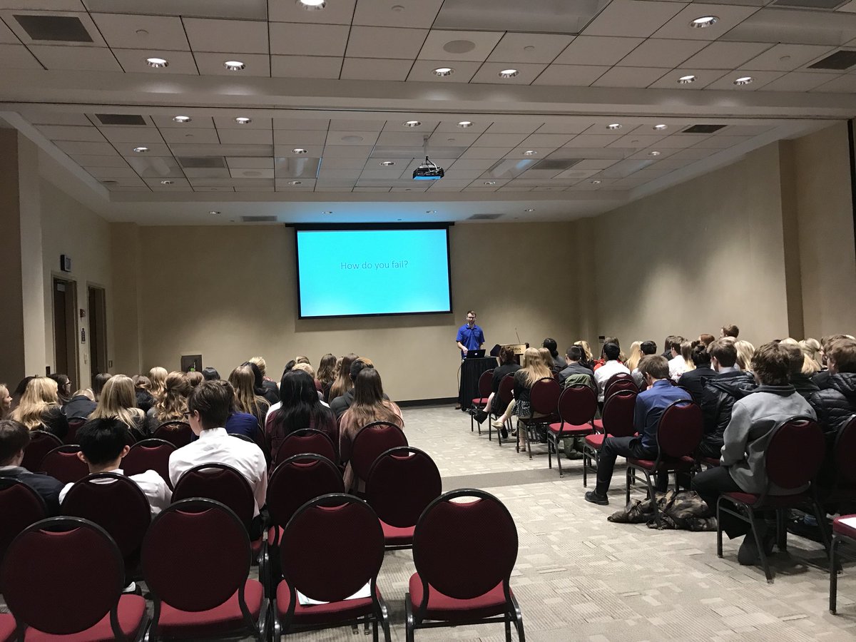 Former Red River DECA member, Greg Syrup, talking to the members of Central, Red River, and Grafton chapters about overcoming failure! #gfdc <a href="/GFC_DECA/">GFC DECA</a> <a href="/northvalleydeca/">North Valley DECA</a> <a href="/NDDECA/">North Dakota DECA</a>